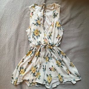 Peach Love floral romper